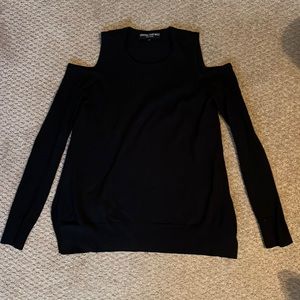 Central Park West cold shoulder sweater